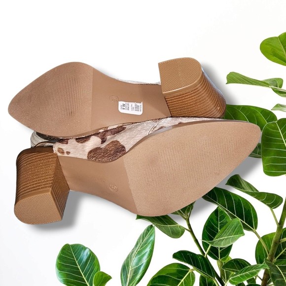 Cato Comfort 1946 Cow Print FaLux Hide Hair Closed Toe Heel Sling Back Shoe Sz 9 - Picture 12 of 14